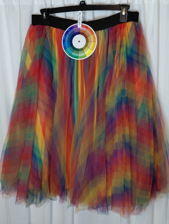 torrid Dresses & Skirts - torrid Black Waistband with Rainbow Sheer Overlay Size 2 / 18 - 20 With Pockets